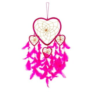 Großes Ca 50cm x 16cm Herz Dreamcatcher Traumfänger Pink Heart